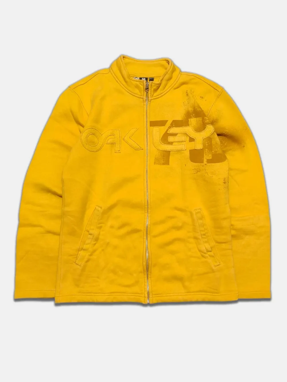 Vintage 2000s Zip Up Sweatshirt Oakley Mustard Yellow (M)