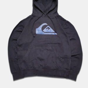 Hoodie Sweatshirt Quiksilver Big Logo Navy Blue (S)