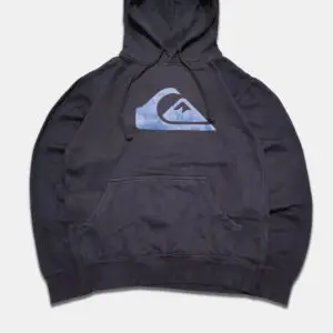 Hoodie Sweatshirt Quiksilver Big Logo Navy Blue (S)