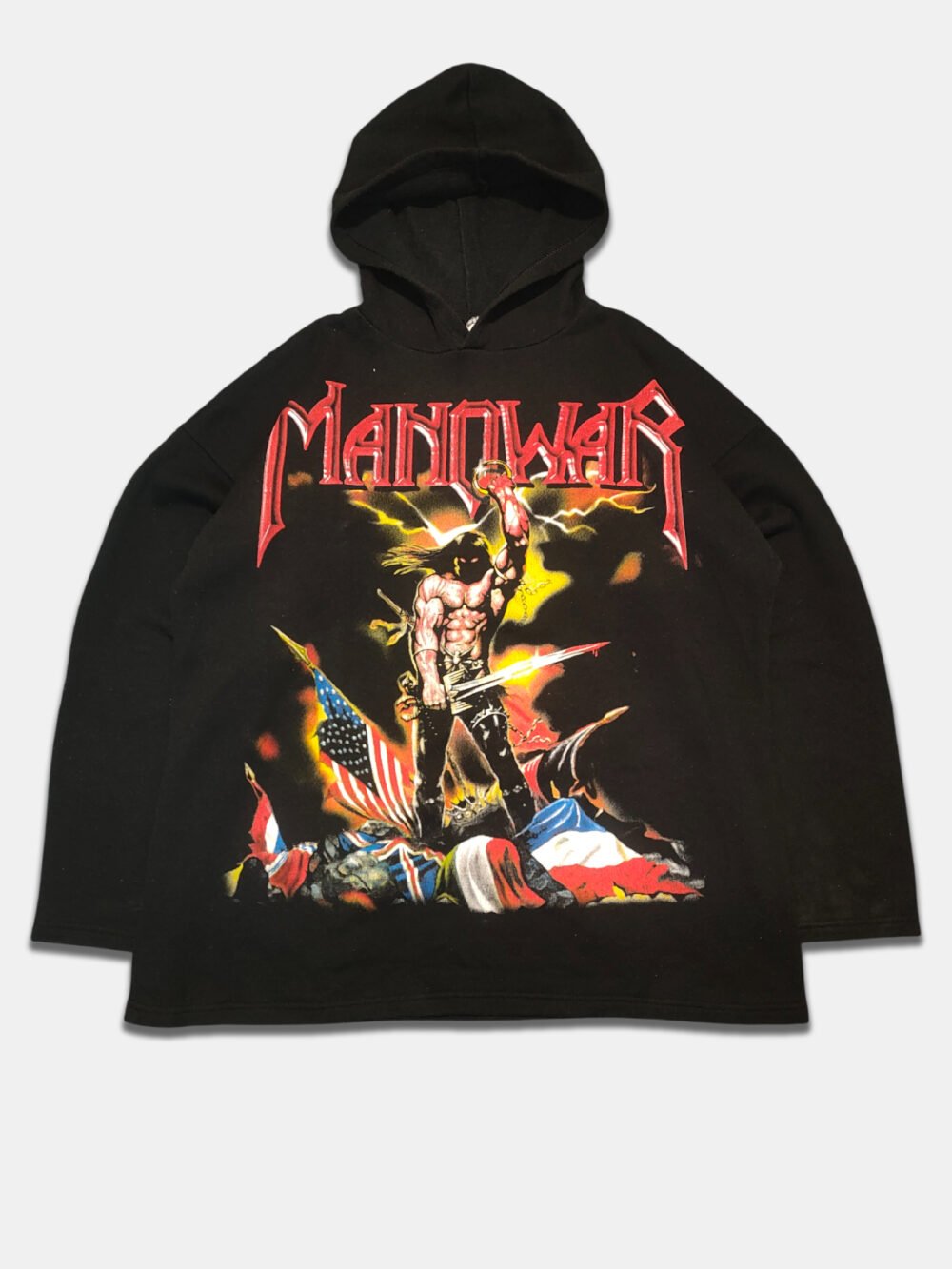 Vintage 90s Hoodie Sweatshirt Manowar (L)