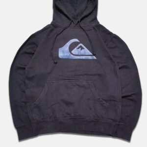 Hoodie Sweatshirt Quiksilver Big Logo Navy Blue (S)