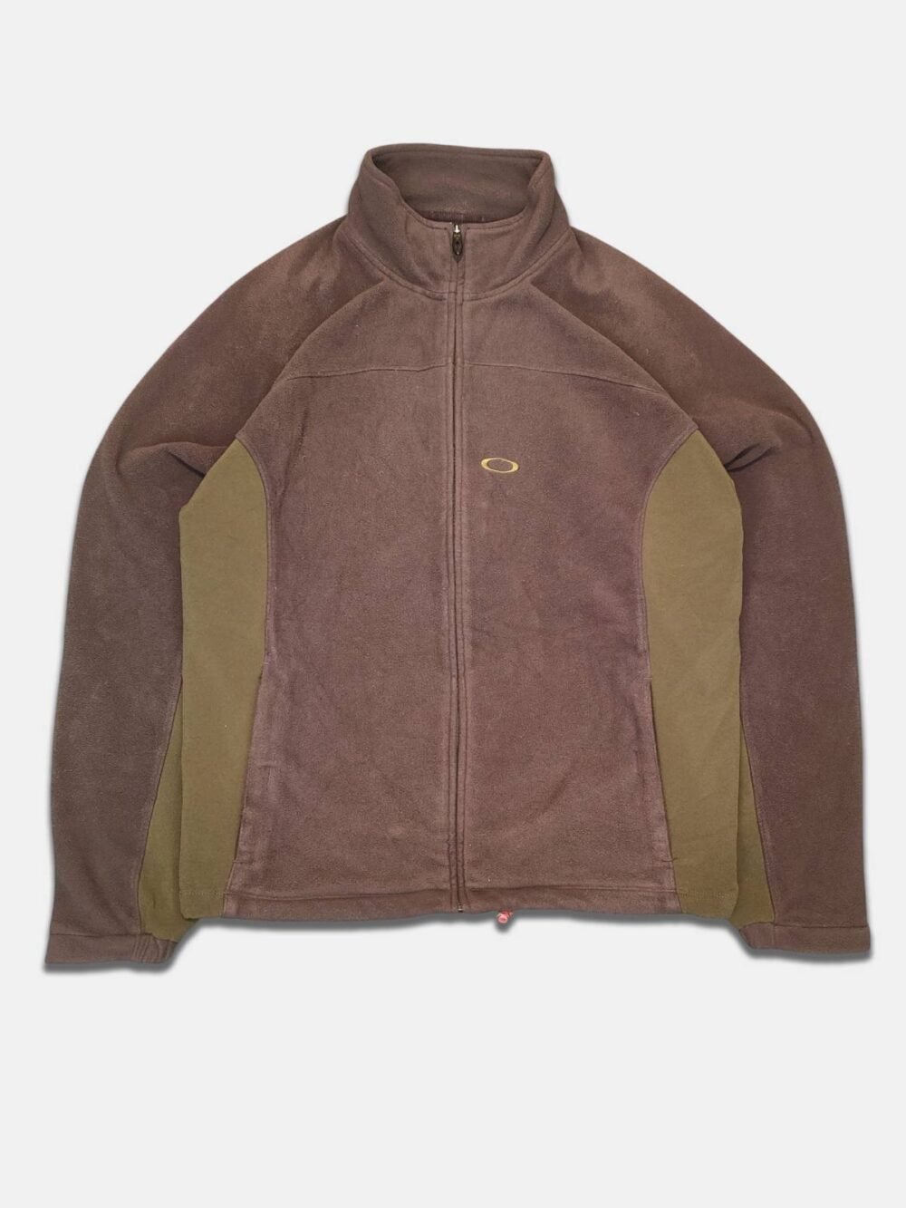 Vintage 2000s Full Zip Fleece Jacket Oakley Brown Army Green (L)