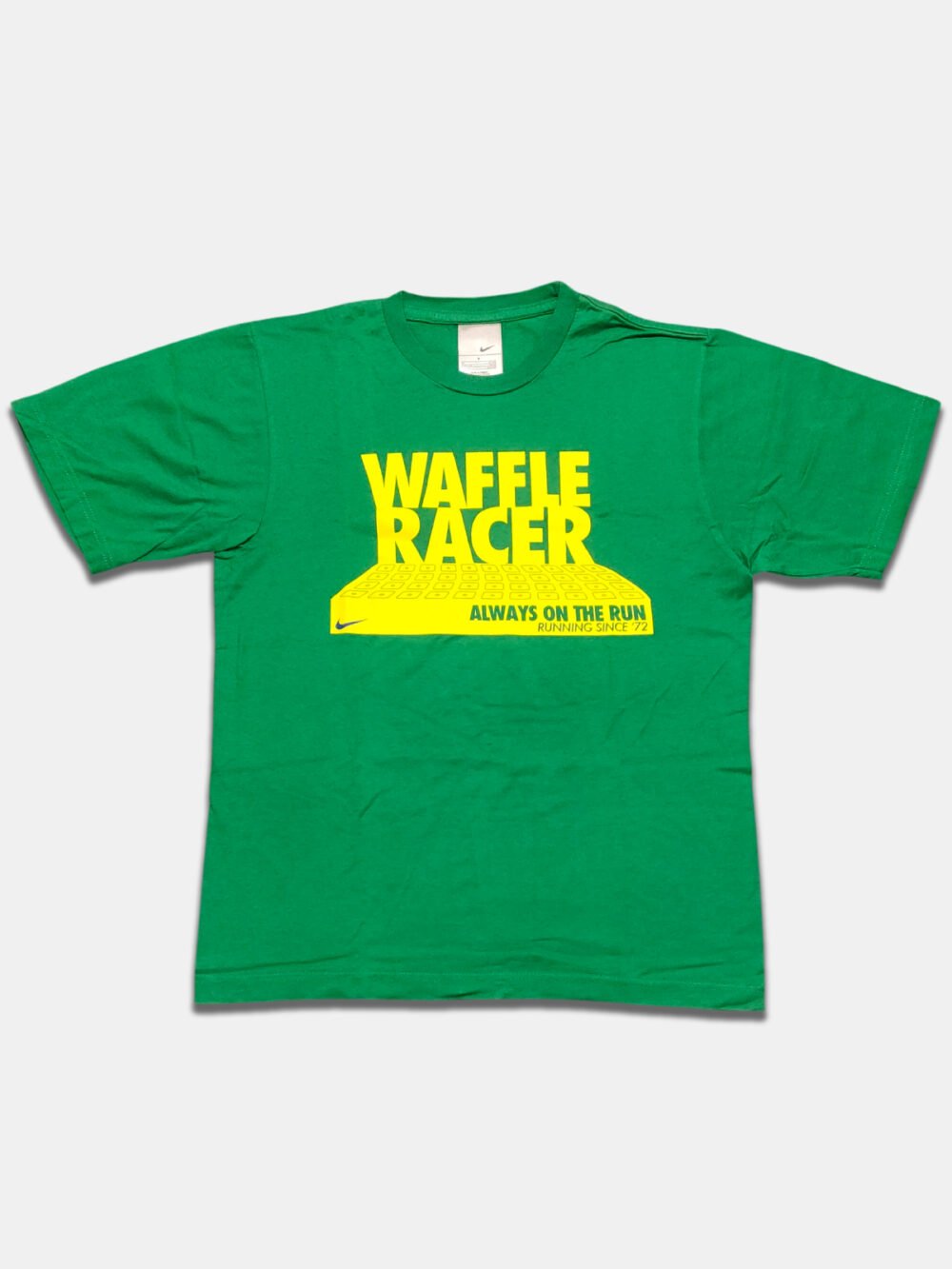 Vintage 2000s T-Shirt Nike Waffle Racer Green Yellow (M)