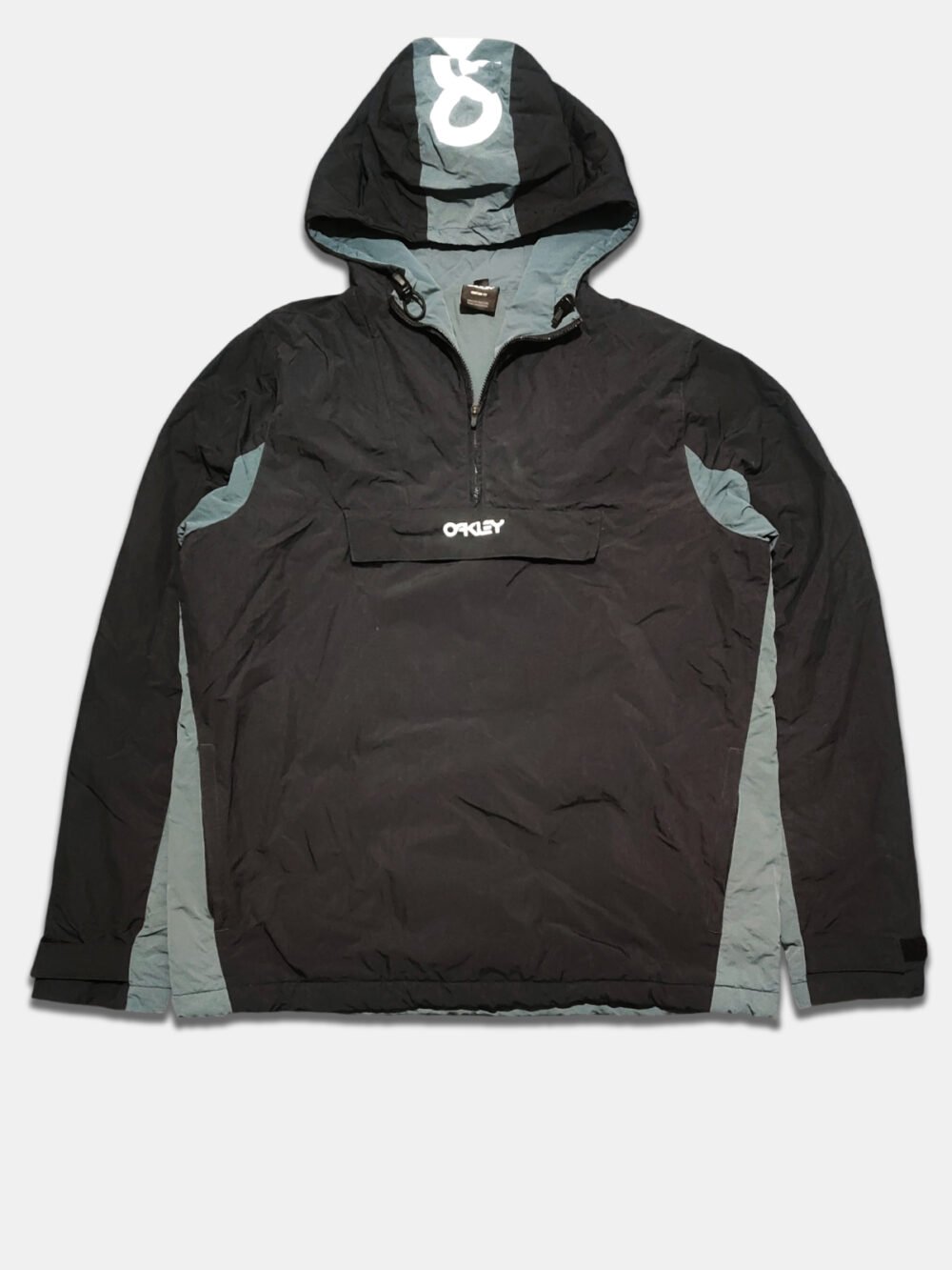 1/4 Zip Pullover Anorak Jacket 'Oakley' Black Cold Grey (M)